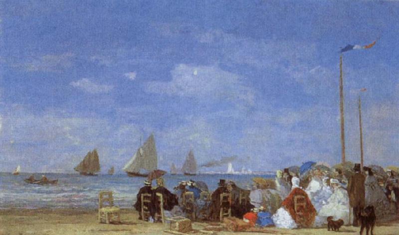 Eugene Boudin Beach Scene oil painting image